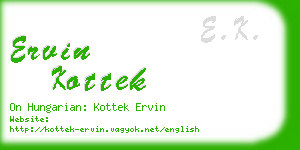 ervin kottek business card